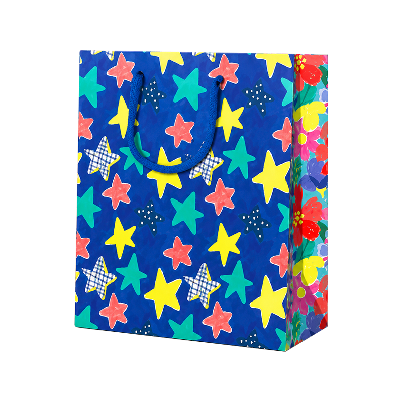 Geometric Print Vertical Gift Bags