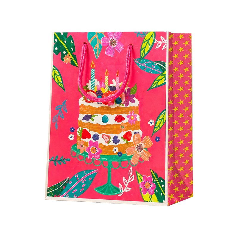 Color Birthday Vertical Shopping Bags