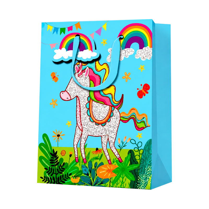 Cartoon Unicorn Vertical Shopping Bags