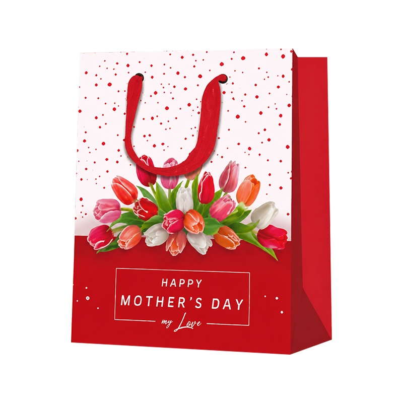 Bouquet Print Vertical Shopping Bags
