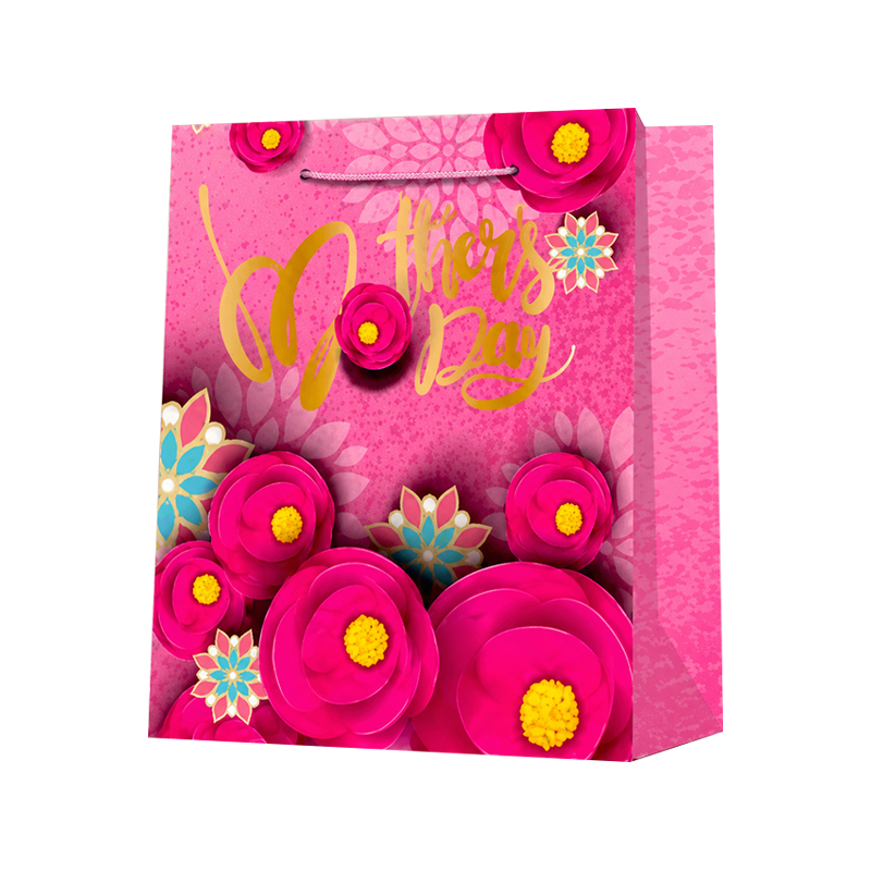 Pink Rose Mother Vertical Shopping Bags